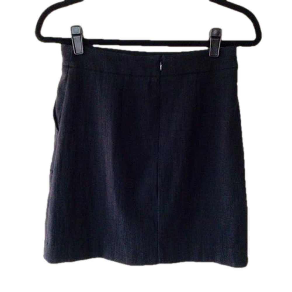 Loft Embroidered Trim Mini Skirt Size 0 Pockets Cotton Blend - Picture 3 of 7